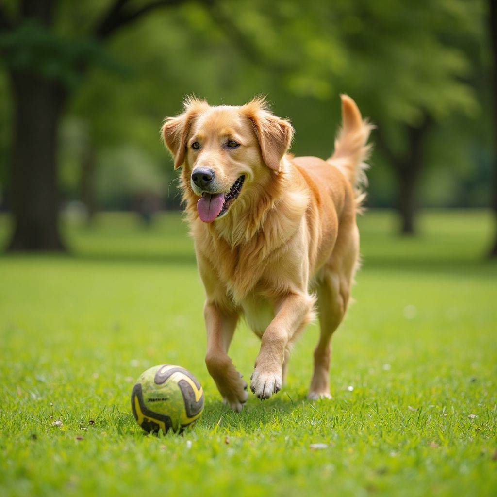 Golden Retriever Playing