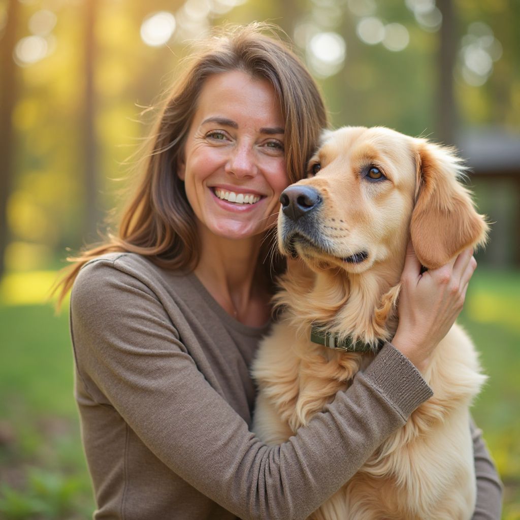 Sarah Johnson with her dog