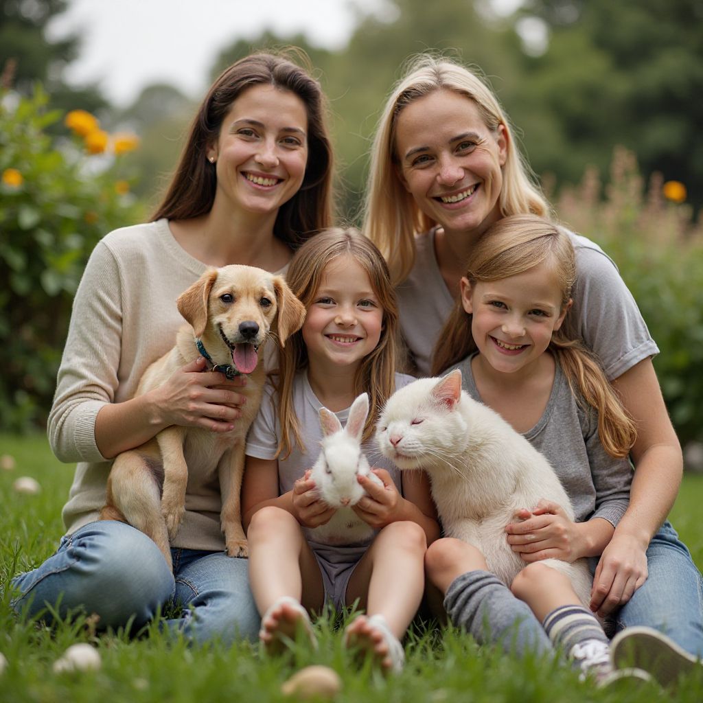 The Martinez Family with pets